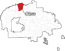 Oljato locator map showing chapter at the north-northeastern portion of the Navajo Nation