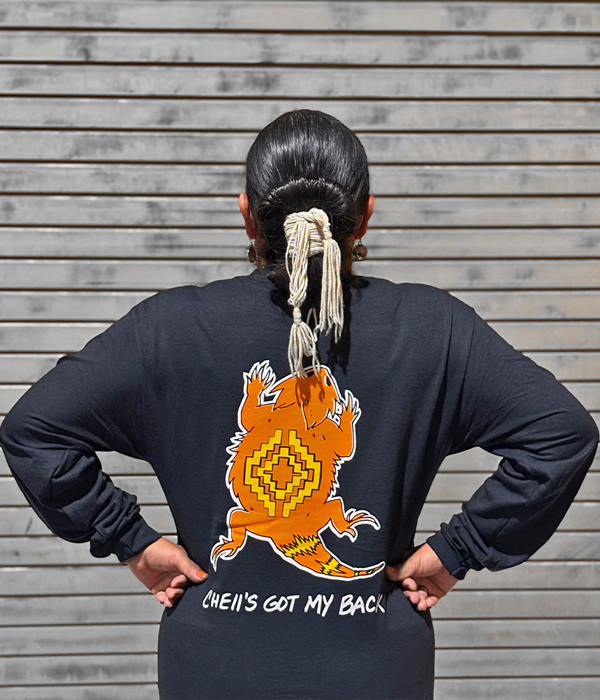 2024 Navajo Times "Cheii has your back" Long Sleeve BLACK