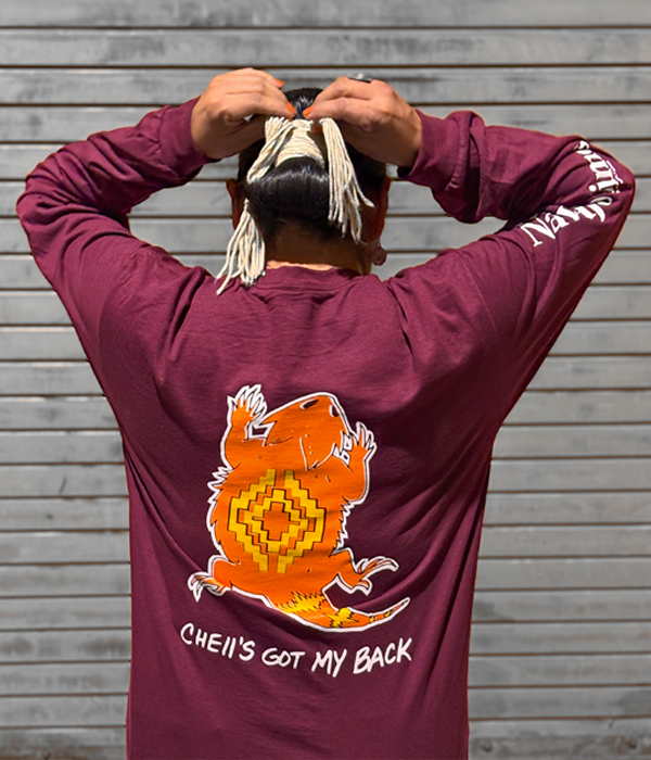 2024 Navajo Times "Cheii has your back" Long Sleeve MAROON