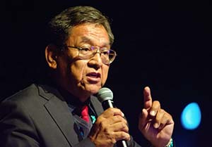 Russell Begaye at a 2014 Navajo Nation presidential candidates' forum. (Times file photo - Donovan Quintero.)