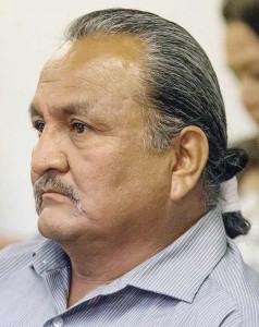 Former Navajo presidential candidate Dale E. Tsosie looks on during a hearing at the Office of Hearings and Appeals in Window Rock. Tsosie and Hank Whitethorme, also a former Navajo presidential candidate, have filed a order of contempt against Chris Deschene and the election office. (Times photo - Donovan Quintero)