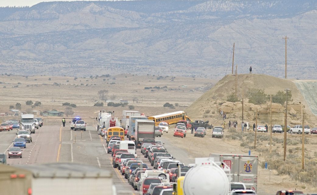 School bus in head-on collision on Highway 491