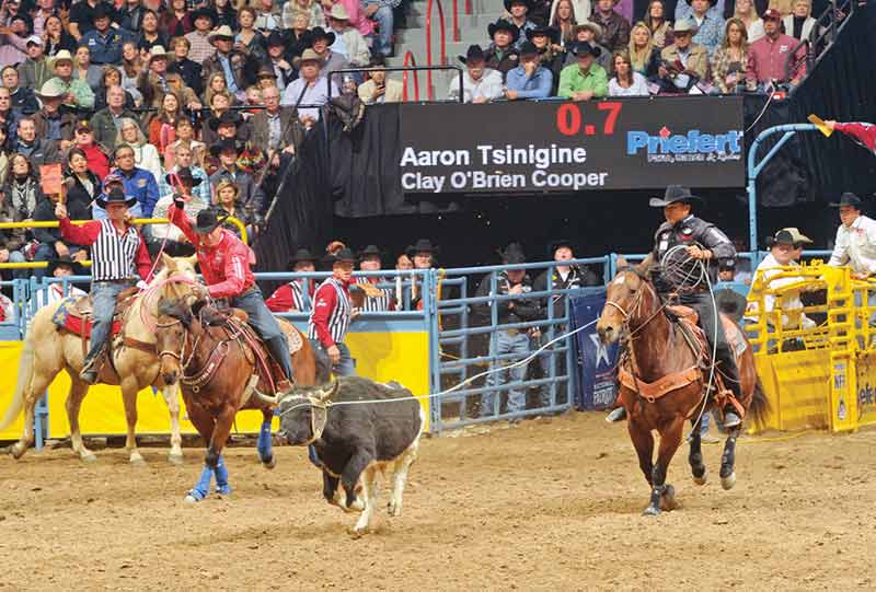 Tsinigine, Cooper place third in team roping at WNFR - Navajo Times