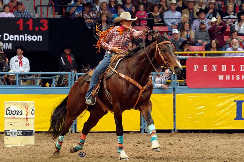 Dennison drops to 9th in barrel racing at WNFR