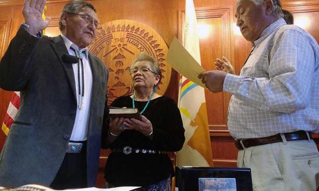 Shelly, Jim take oath of office