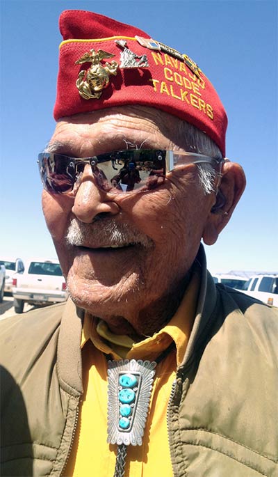 Navajo Code Talker Bahe Ketchum smiles during an interview during a graduation at Rainbow City, Utah. Ketchum's son, Marvin Ketchum, said his father passed on sometime on Monday morning. He was 96. (Time photo - Krista Allen)