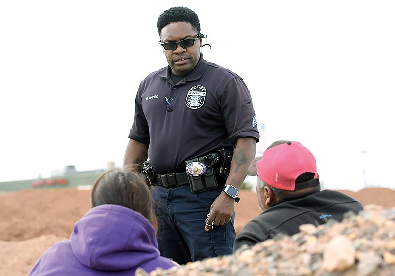 Winslow detective shows compassion  as he patrols the streets after shooting