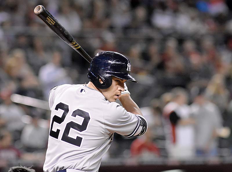 Navajo Times | Donovan Quintero New York Yankee Jacoby Ellsbury (Diné) gets ready to bat Tuesday night (May 17, 2016) during game two of a three-game series in Phoenix.