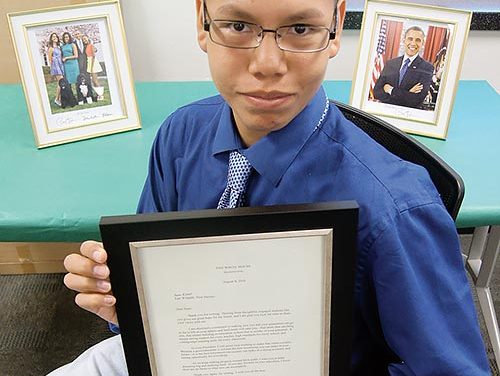 Wingate High student receives encouragement from President Obama