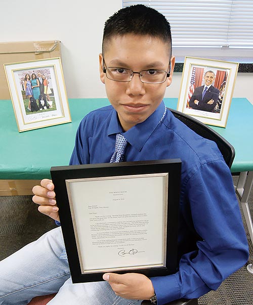 Wingate High student receives encouragement from President Obama