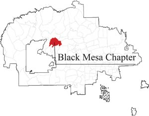 Locator map for Black Mesa Chapter