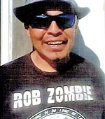 Potrait, wearing Rob Zombie t-shirt