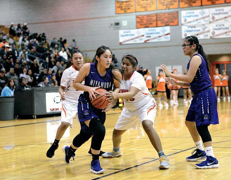 Miyamura girls even district record with win over Gallup