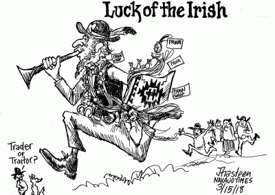 Luck o' the Irish: Pawn shop guy racing away from Navajos who have pawned all their valuables. Sidekick asks Trader or Traitor?