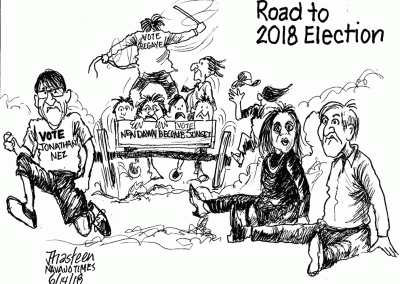 Road to 2018 election. Candidates all over the road.