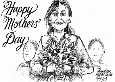 Happy Mother's Day - mom holds bouquet of Navajo-grown hemp