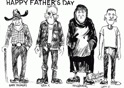 Happy Father's Day: Baby boomers, Gen X, Millenial, and Gen z.