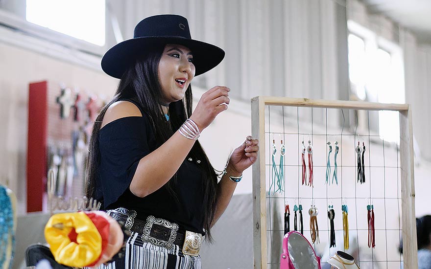 Fringe queen:  Cowgirl-turned-designer fashions jewelry for western wear