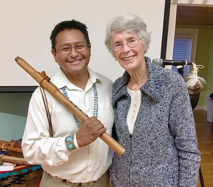 Navajo flutist plays in town where treaty turned up