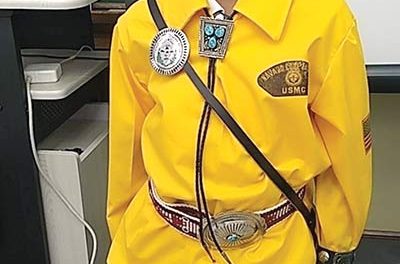 Student portrays code talker at school event