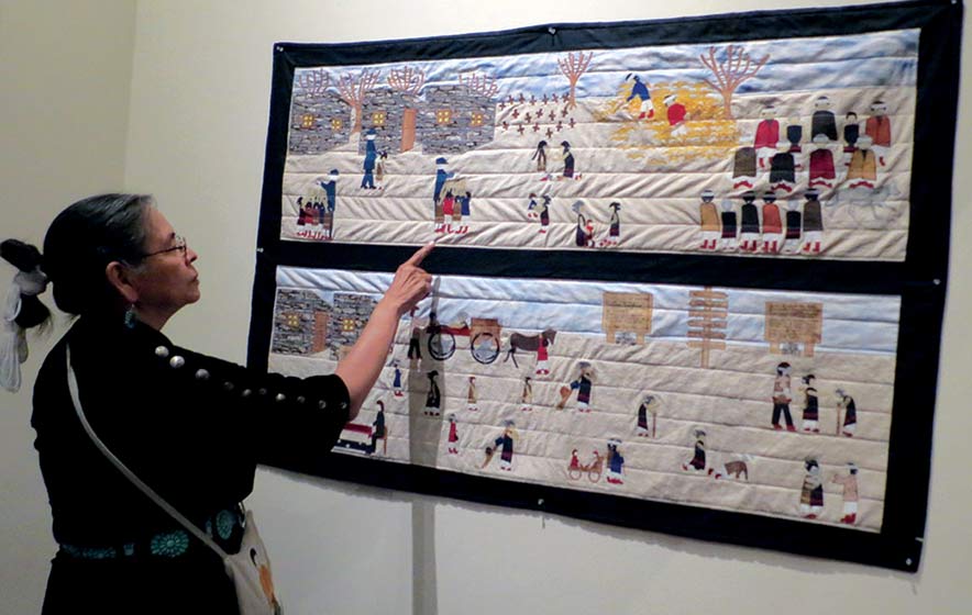 Fabric-ating stories:   Diné quilter lets her fingers do the talking