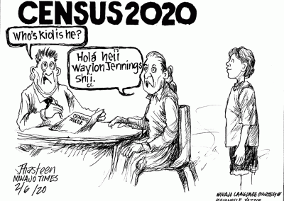 Census 2020: Census taker asks mom who's kid is he. Mom says Waylon Jennings, in Navajo.