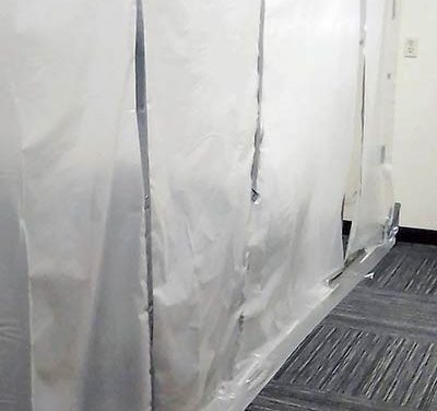 Worker forced to work in ‘plastic bubble’