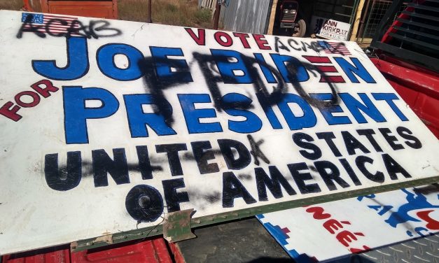 Dem signs repeatedly vandalized