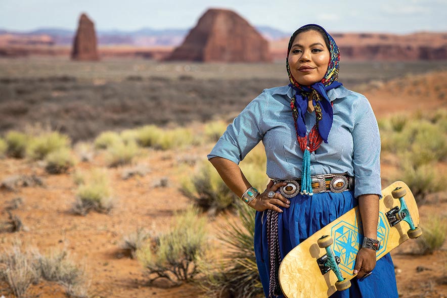 Diné weaver skates into new role as style icon