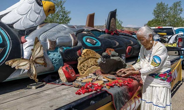 ‘May we be strong, may our prayers be heard’:  Lummi totem pole stops in Bears Ears, Chaco Canyon enroute to D.C.