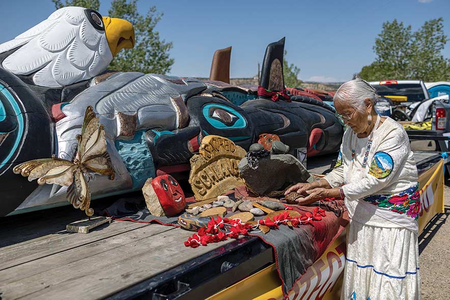 May we be strong may our prayers be heard Lummi totem pole