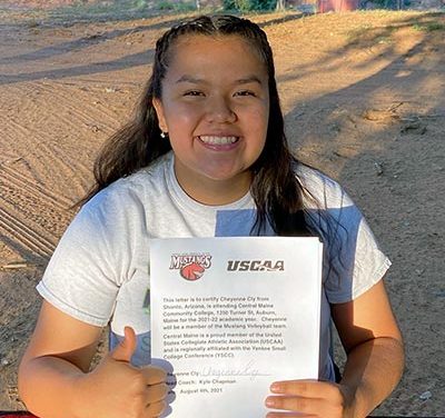 ‘It feels like a dream’:  Shonto volleyball player signs on to play volleyball in Maine