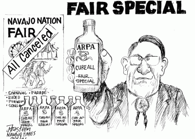 Fair special: Bottle of elixier labeled ARPA Cure All. Fair all cancelled.
