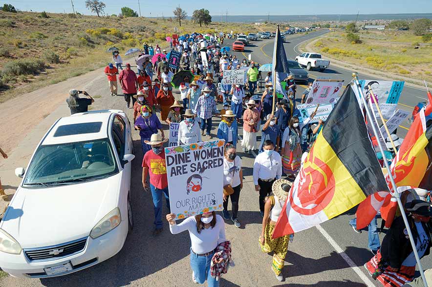 Fight beyond suffrage: Diné Sáanii for Justice march draws hundreds in capital