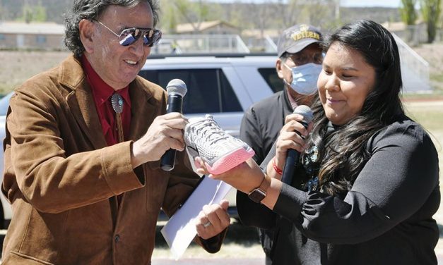Richardson delivers 307 pairs of shoes to Wingate