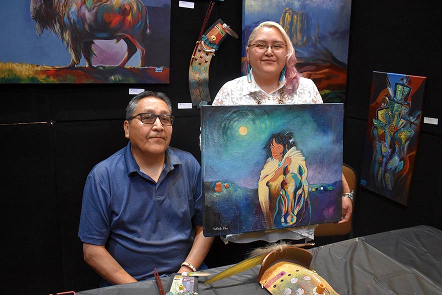 Diné painter Hadiibah John blends Navajo culture with anime style