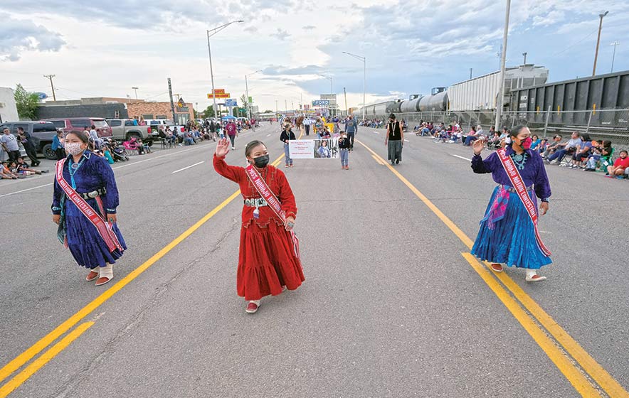 Navajo Families Waving