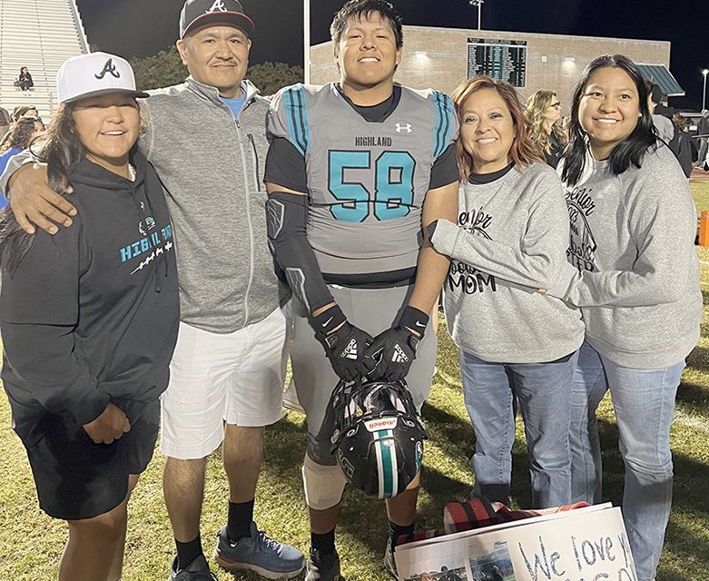 Tasmanian Devil: Diné nose tackle creating havoc for Highland football team