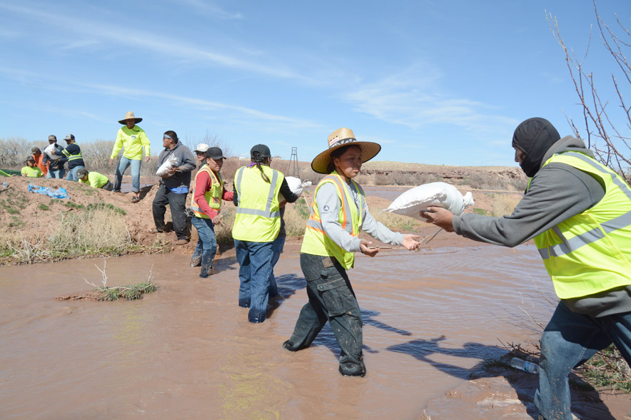 Berm failure leads to significant flooding in Chinle