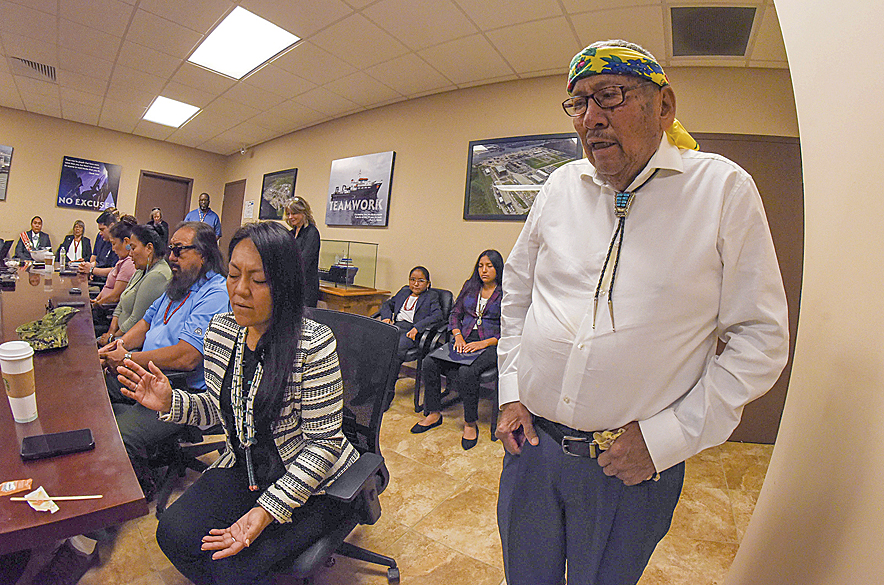 ‘For all’ Diné veterans: Billy-Upshaw christens USNS Navajo in Louisiana