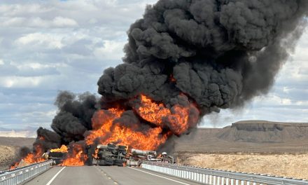 Truck on fire closes Highway 160 near Cortez