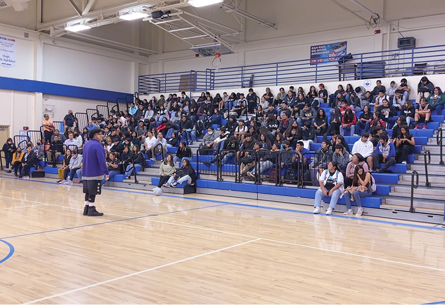 A Champion in life: Diné basketball entertainer shows students to follow their dreams