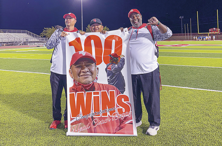 Longtime MV football coach Bryan Begay earns 100th victory