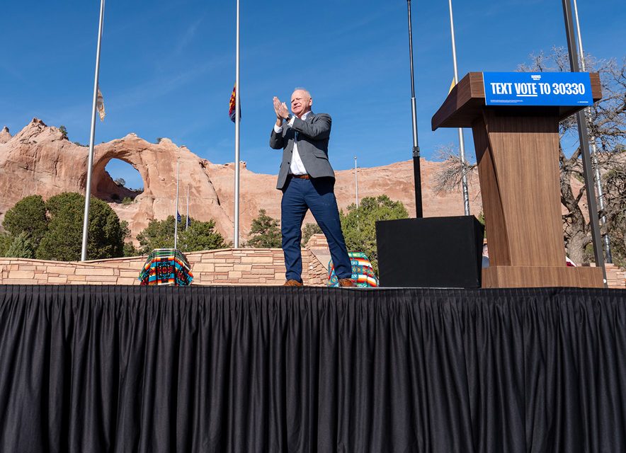 Walz rallies Navajo Nation support for Harris in upcoming election