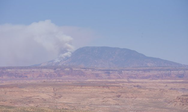 Fire on Navajo Mountain steadily grows