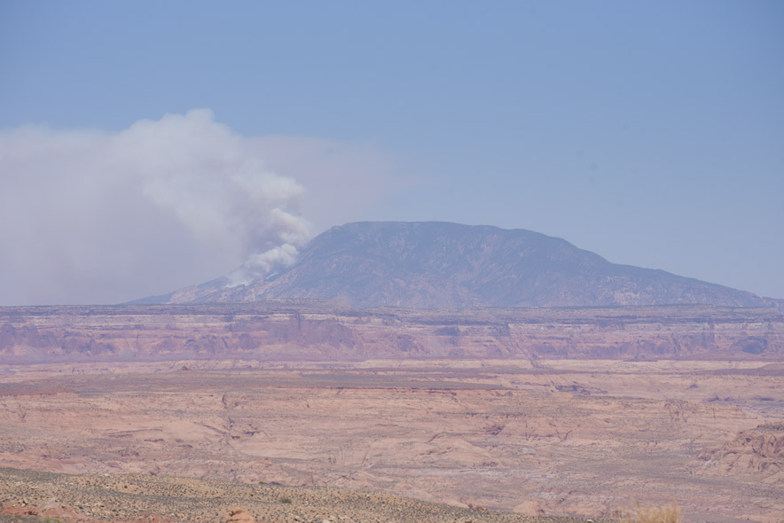 Fire on Navajo Mountain steadily grows