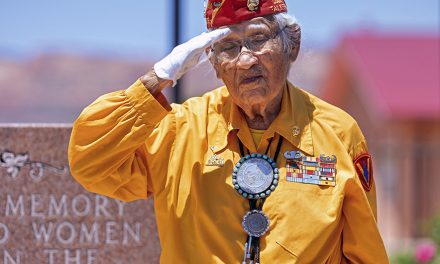 Thomas H. Begay carries the legacy of the Navajo Code Talkers at Cove ceremony