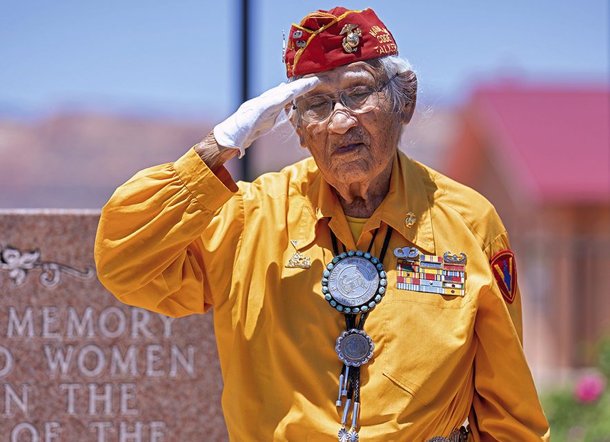 Thomas H. Begay carries the legacy of the Navajo Code Talkers at Cove ceremony