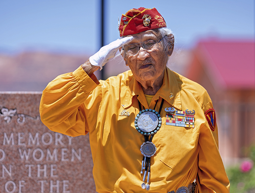 Thomas H. Begay carries the legacy of the Navajo Code Talkers at Cove ceremony