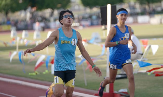 Navajo Prep’s Elijah England goes 2-for-2 at 3A state meet, sets new 800 state record